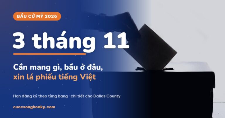 Đi bầu ngày 3 tháng 11 năm 2026: cần mang gì, bầu ở đâu và cách xin lá phiếu tiếng Việt